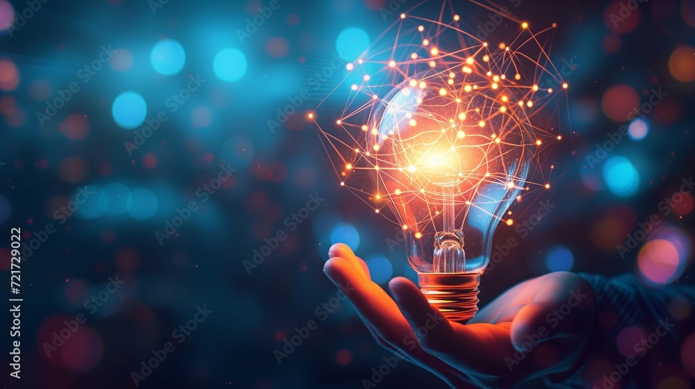 custom made wallpaper toronto digitalGlowing Lightbulb Showing New Futurisitc Technology Business Ideas