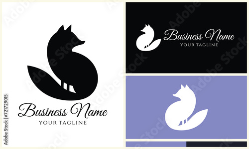 Fototapeta Naklejka Na Ścianę i Meble -  silhouette fox vector logo template
