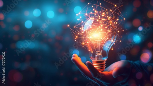 Wallpaper Mural Glowing Lightbulb Showing New Futurisitc Technology Business Ideas Torontodigital.ca