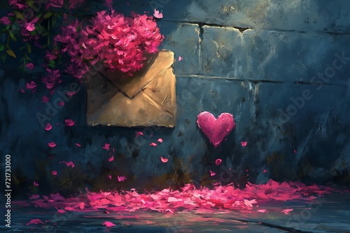 pink heart window petals ground delivering mail cute wow signature blue wall graffiti ancient keys beautifully rich moody color