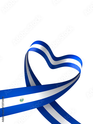 El Salvador flag element design national independence day banner ribbon png
