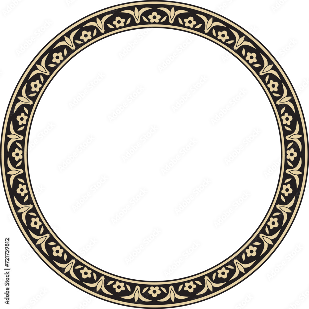 Vector golden and black round turkish ornament. Endless ottoman national border, frame Vector golden and black round turkish ornament. Endless ottoman national border, frame
