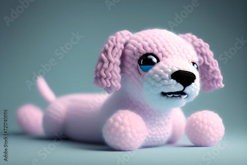 puppy made of yarn, Generative AI