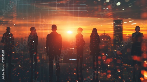 Professional High-Tech Business Corperate Team Seeking Vision and Future of Organization