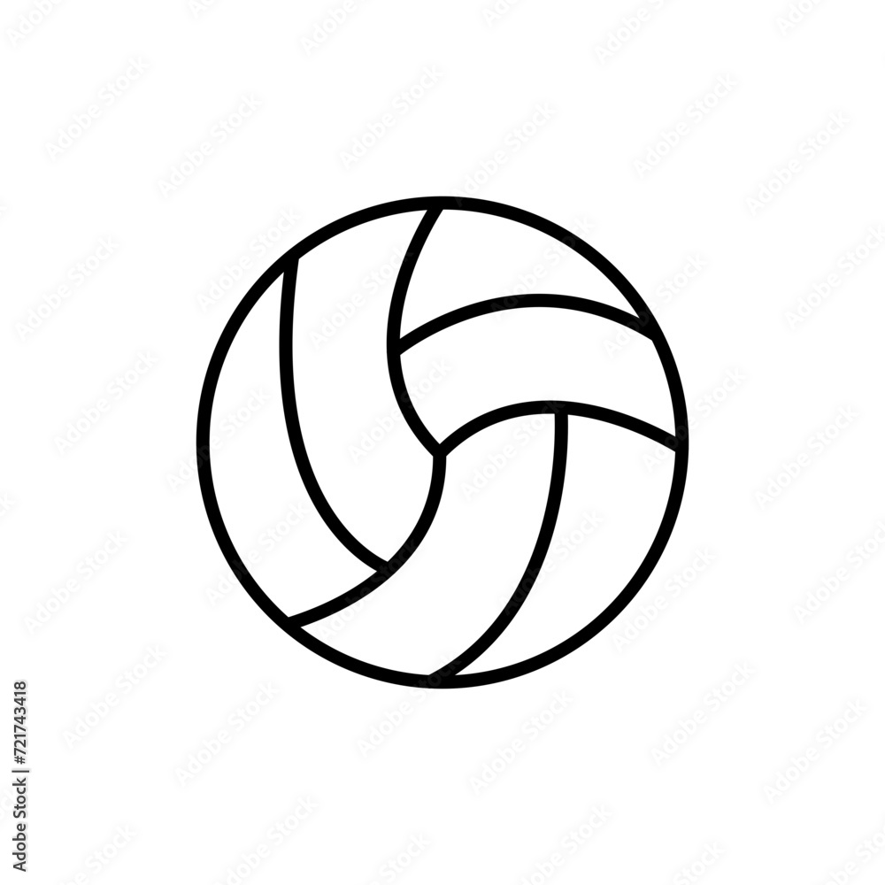 Volleyball outline icons, minimalist vector illustration ,simple transparent graphic element .Isolated on white background