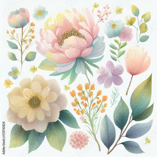 Spring pastel Blooming floral