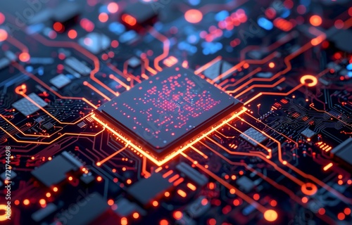 Artificial intelligence microchip with text on chip