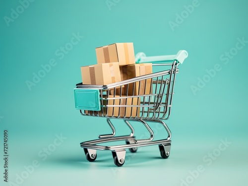 trolley theme for shopping with filling