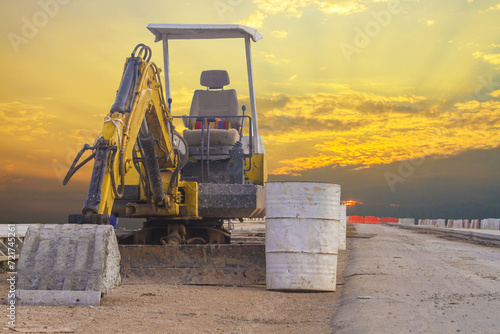 excavator at work site
