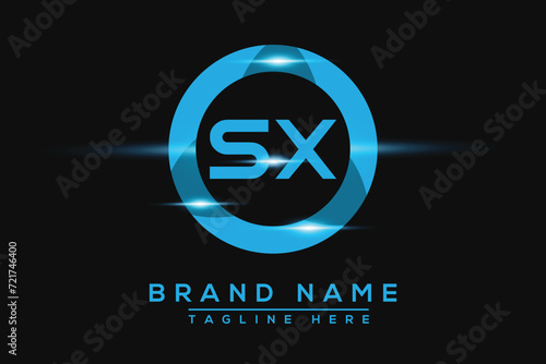 SX Blue logo Design. Vector logo design for business.