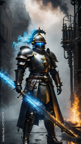 medieval knight with sword