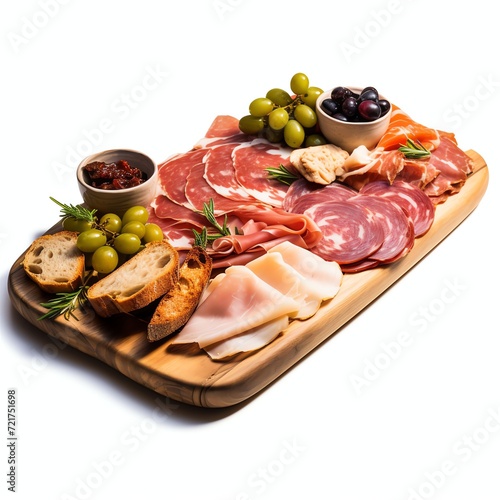 a charcuterie sharing platte, studio light , isolated on white background