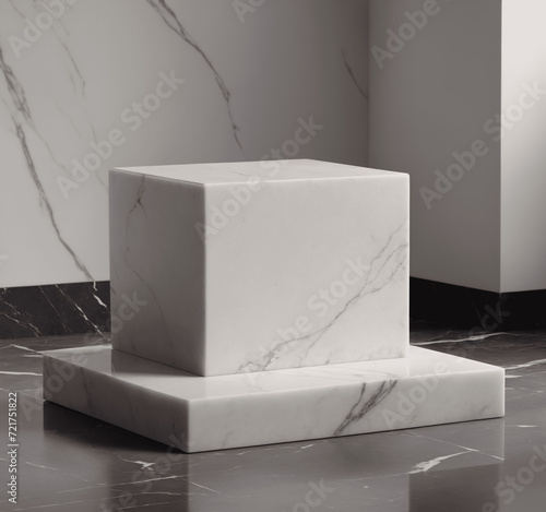 3d render of a modern marble podium