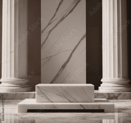 3d render of a modern marble podium