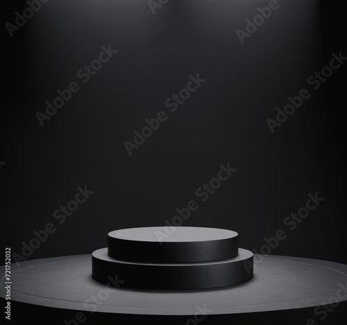 empty stage with spotlight, podium