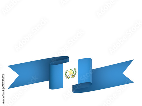 Guatemala flag element design national independence day banner ribbon png

