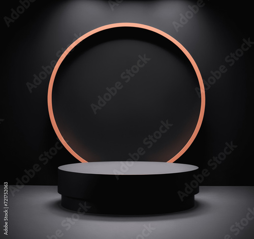 empty stage with spotlight, podium