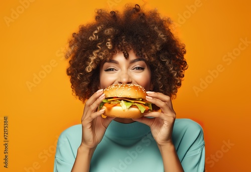 a woman wants to eat a humberger