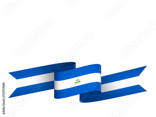 Nicaragua flag element design national independence day banner ribbon png
