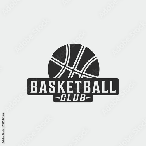 basketball club vintage badge logo vector illustration template icon graphic design