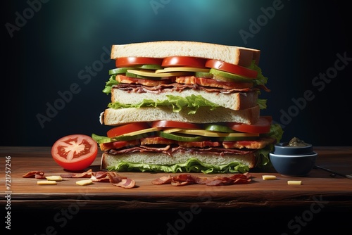 sandwiches with meat and lettuce on top for breakfast or to fill your stomach
