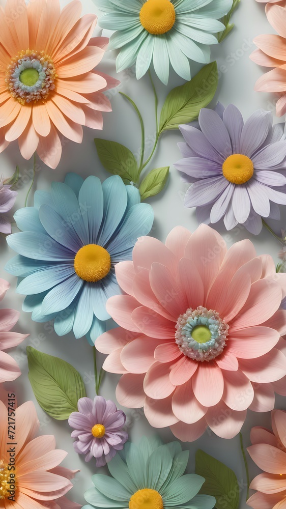 Fototapeta premium Pastel color flowers