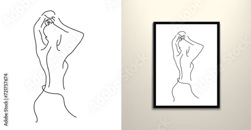 Woman figure line art drawing design 