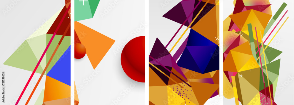Geometric elements in abstract poster composition set. Vector illustration For Wallpaper, Banner, Background, Card, Book Illustration, landing page Geometric elements in abstract poster composition set. Vector illustration For Wallpaper, Banner, Background, Card, Book Illustration, landing page
