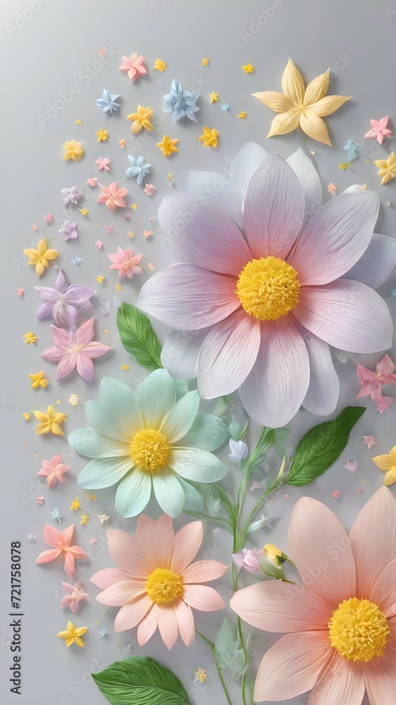 Fototapeta premium Pastel color flowers