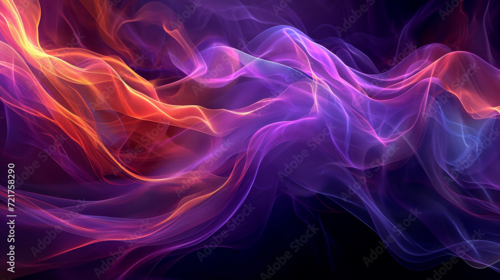 Colorful abstract image on black background covered with a transparent layer, purple and blue colors. Colorful abstract image on black background covered with a transparent layer, purple and blue colors.