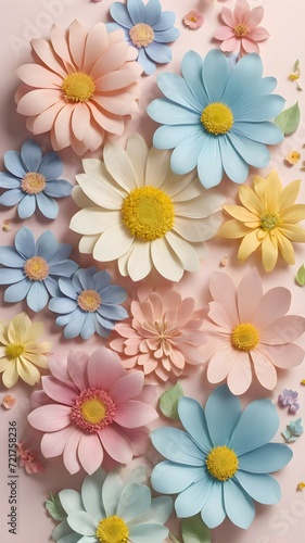 Pastel color flowers