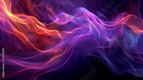 Colorful abstract image on black background covered with a transparent layer, purple and blue colors.