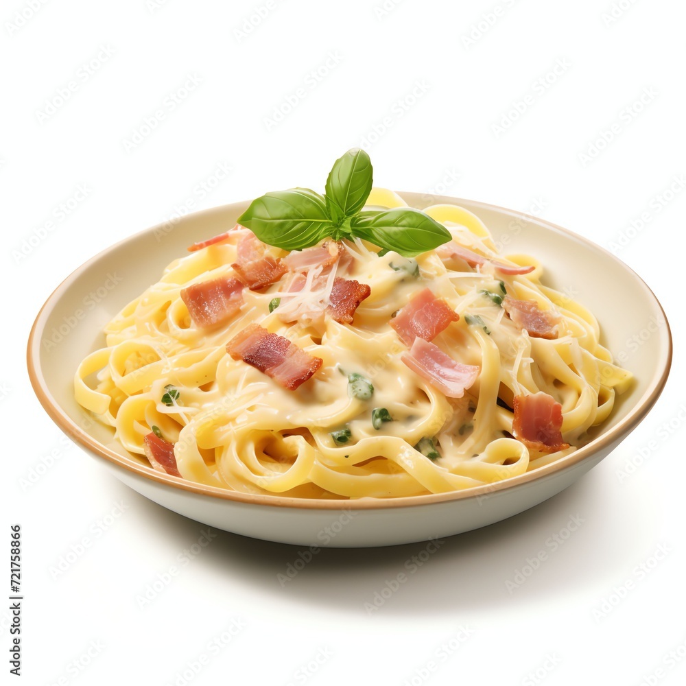 a carbonara, studio light , isolated on white background a carbonara, studio light , isolated on white background