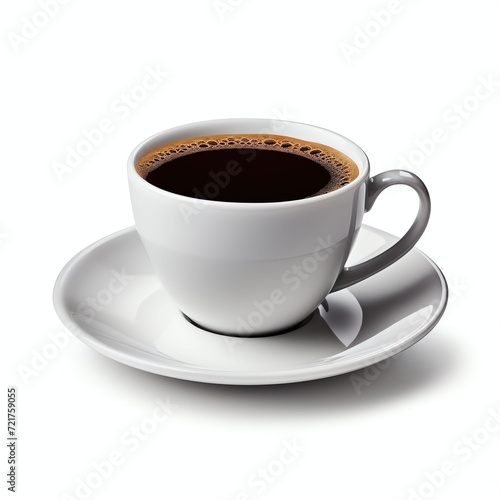 a black coffee, studio light , isolated on white background