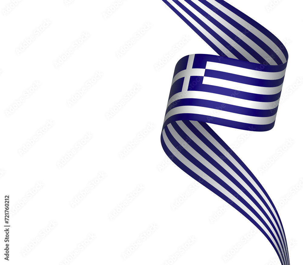 Obraz premium Greece flag element design national independence day banner ribbon png 