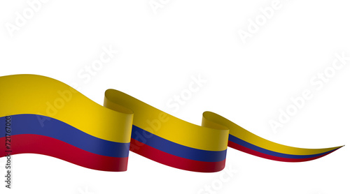 Colombia flag element design national independence day banner ribbon png
