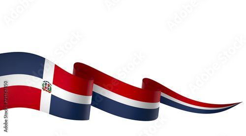 Dominican Republic flag element design national independence day banner ribbon png
