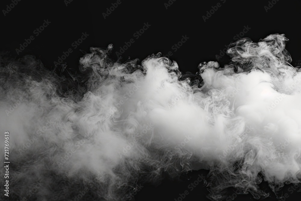 Mysterious swirls of smoke and fog abstract dance of light and dark. Background steamy haze white clouds in motion like stark. Black canvas textured air weaving magical misty art Mysterious swirls of smoke and fog abstract dance of light and dark. Background steamy haze white clouds in motion like stark. Black canvas textured air weaving magical misty art