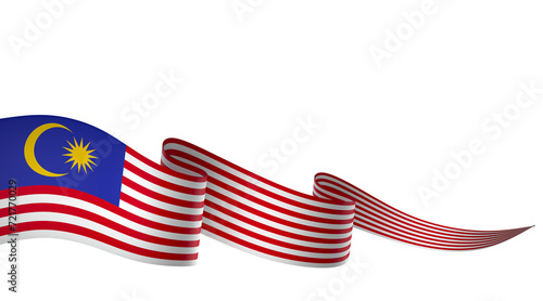 Malaysia flag element design national independence day banner ribbon png
