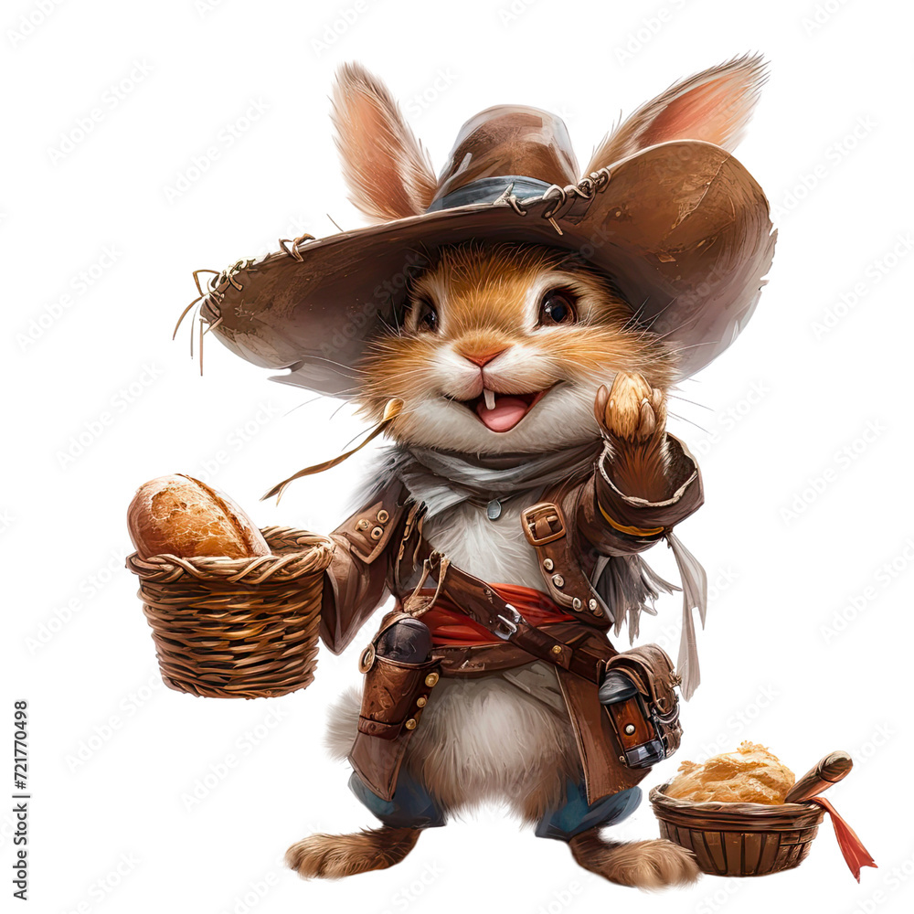 Watercolor Cowboy Bunny Clipart, Western Rabbit PNG, Bunny Cowboy ...