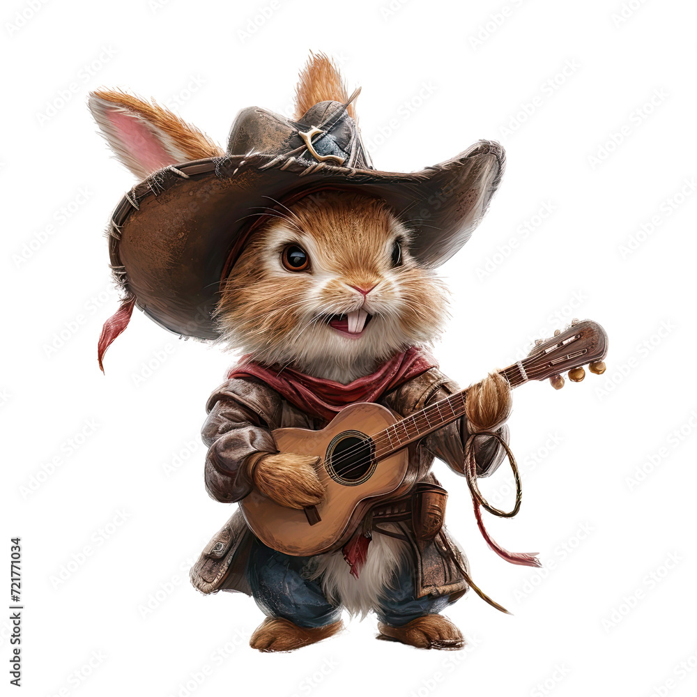 Watercolor Cowboy Bunny Clipart, Western Rabbit PNG, Bunny Cowboy ...