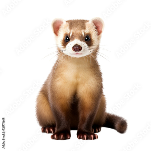 ferret on white background photo