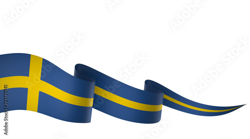 Sweden flag element design national independence day banner ribbon png
