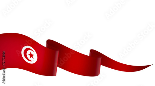 Tunisia flag element design national independence day banner ribbon png
