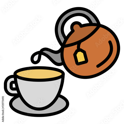 Teapot Cup Icon Element For Design