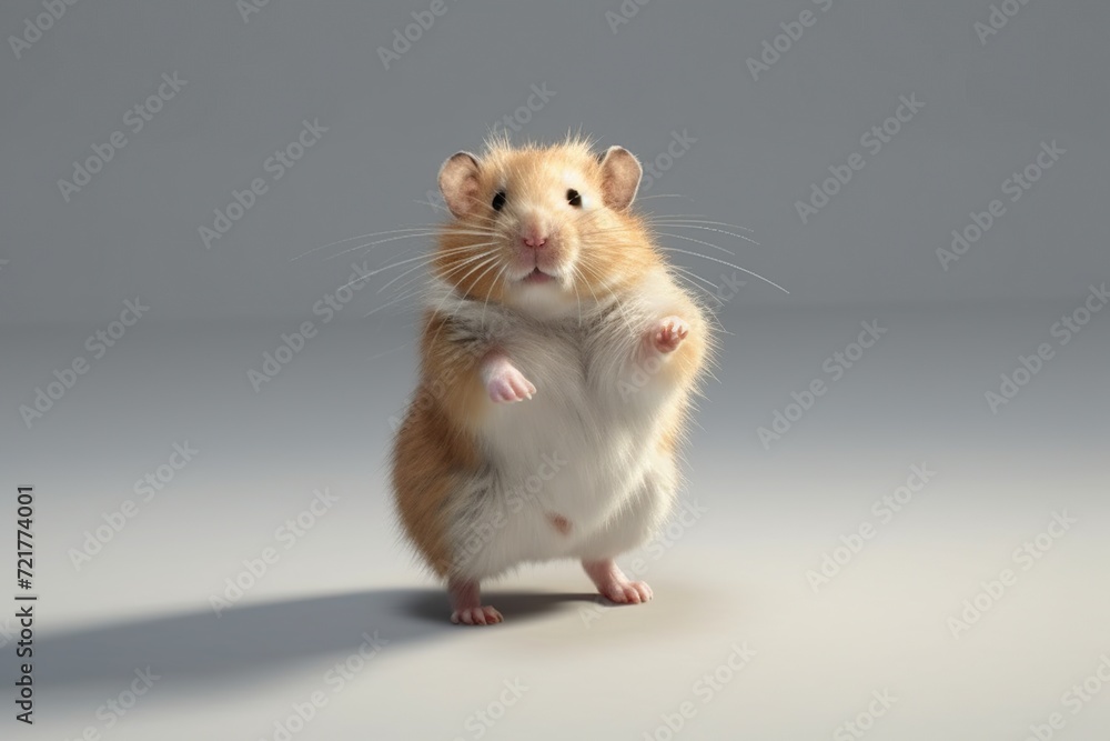 Hamster on a gray background. 3d rendering. Hamster on a gray background. 3d rendering.