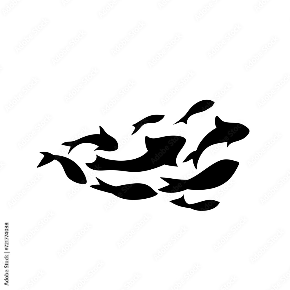 Obraz premium Black flock fish