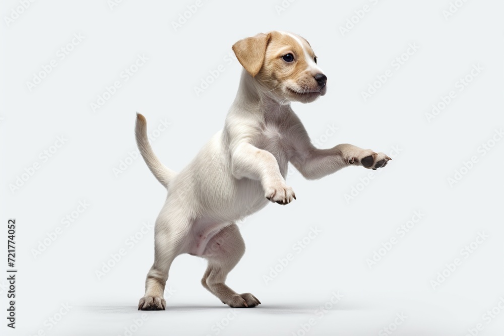 Studio shot of a cute Jack Russell Terrier puppy isolated on white background. Studio shot of a cute Jack Russell Terrier puppy isolated on white background.