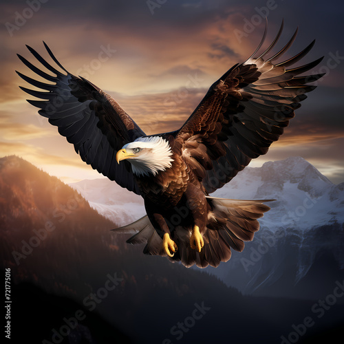 A majestic eagle soaring in the sky. 