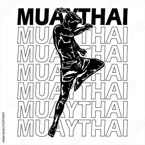 illustration vector muay thai poster style